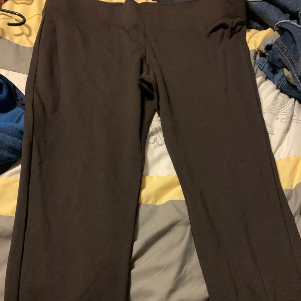 Brown work pants with high band
